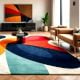 Handcrafted Color Block Abstract Modern Living Rug